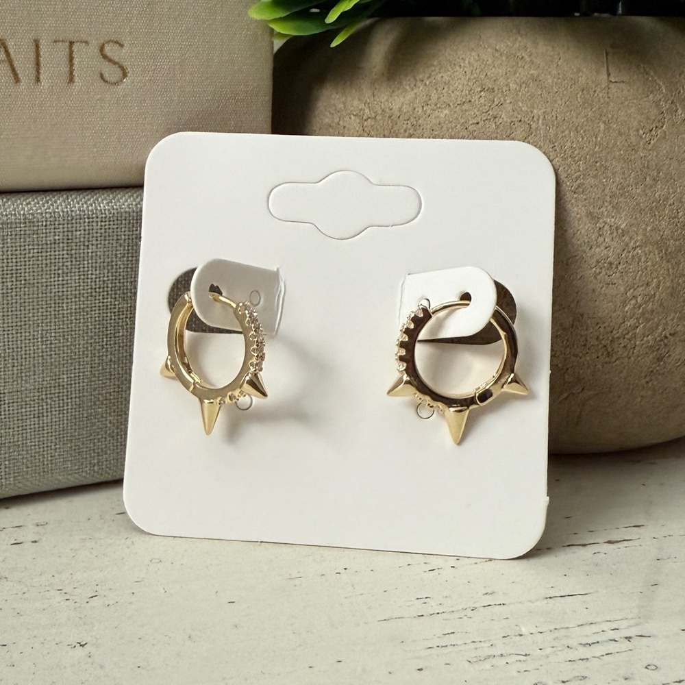 REBL Paved Spike Huggie Earrings